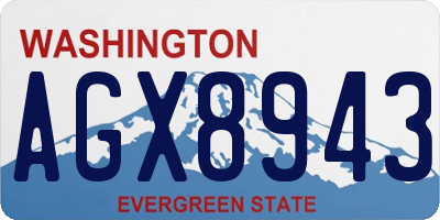 WA license plate AGX8943