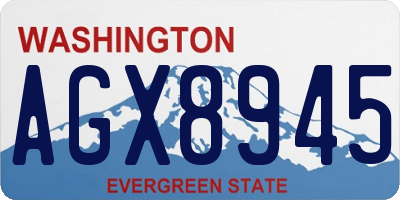 WA license plate AGX8945
