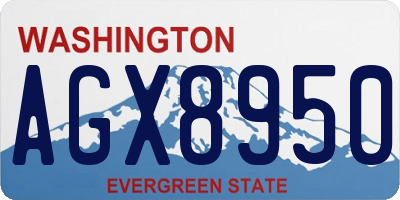 WA license plate AGX8950