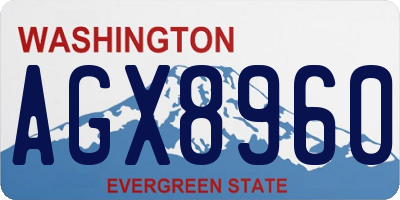 WA license plate AGX8960