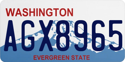 WA license plate AGX8965