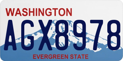 WA license plate AGX8978