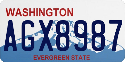 WA license plate AGX8987