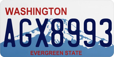WA license plate AGX8993