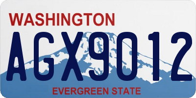 WA license plate AGX9012