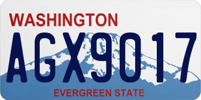 WA license plate AGX9017