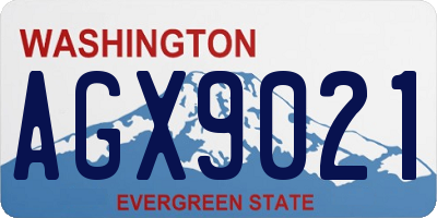 WA license plate AGX9021