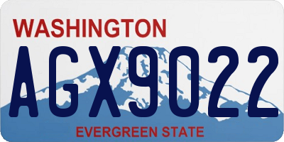 WA license plate AGX9022