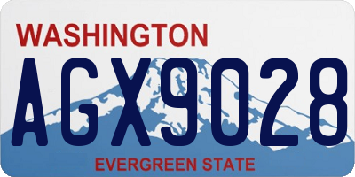 WA license plate AGX9028