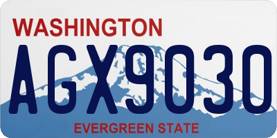 WA license plate AGX9030