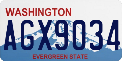 WA license plate AGX9034