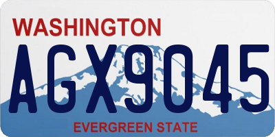 WA license plate AGX9045