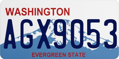 WA license plate AGX9053