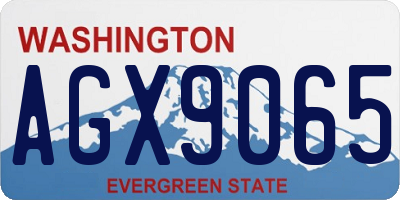 WA license plate AGX9065