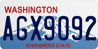 WA license plate AGX9092