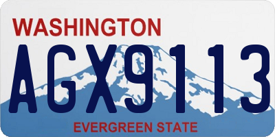 WA license plate AGX9113