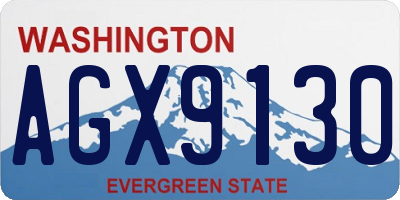 WA license plate AGX9130