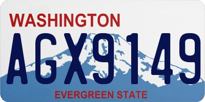 WA license plate AGX9149