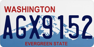 WA license plate AGX9152