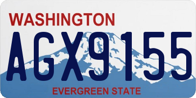 WA license plate AGX9155