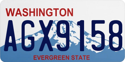 WA license plate AGX9158