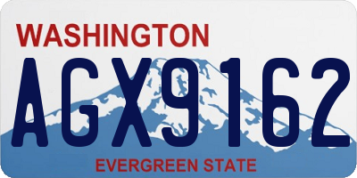 WA license plate AGX9162