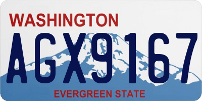 WA license plate AGX9167