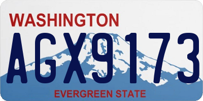 WA license plate AGX9173