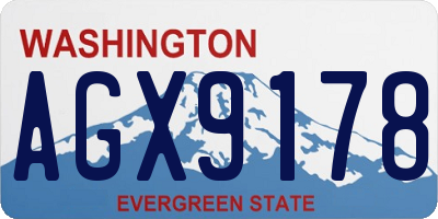 WA license plate AGX9178