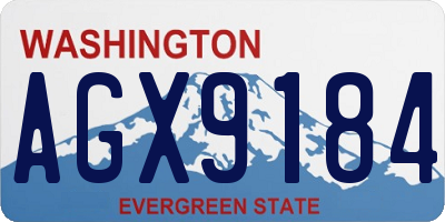 WA license plate AGX9184