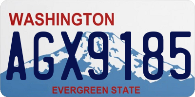 WA license plate AGX9185
