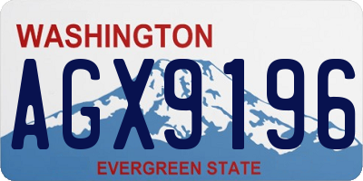 WA license plate AGX9196