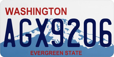 WA license plate AGX9206