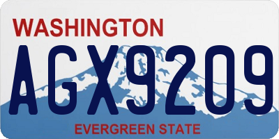 WA license plate AGX9209