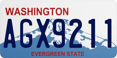 WA license plate AGX9211