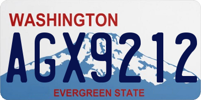 WA license plate AGX9212