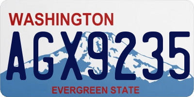 WA license plate AGX9235