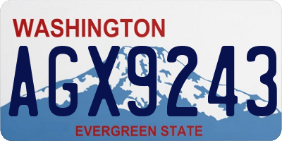 WA license plate AGX9243