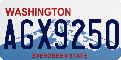 WA license plate AGX9250