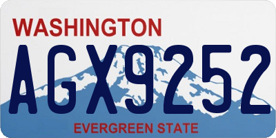 WA license plate AGX9252
