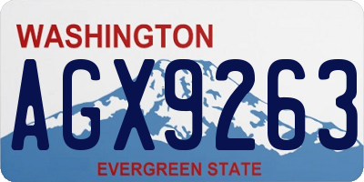 WA license plate AGX9263