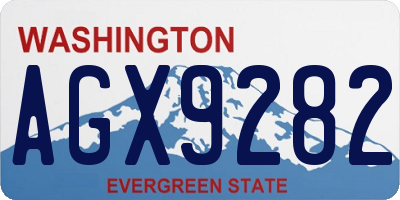 WA license plate AGX9282