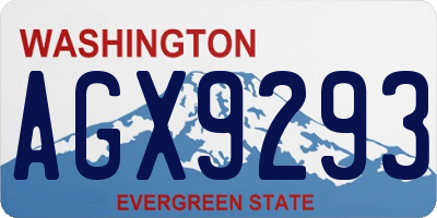 WA license plate AGX9293