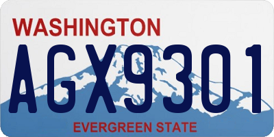 WA license plate AGX9301