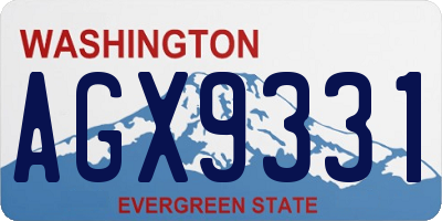 WA license plate AGX9331