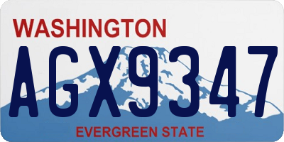 WA license plate AGX9347