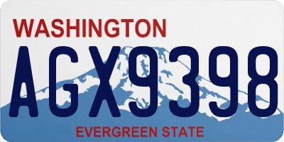 WA license plate AGX9398