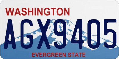 WA license plate AGX9405