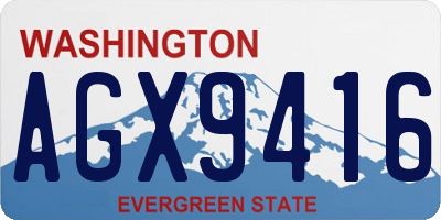 WA license plate AGX9416