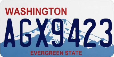 WA license plate AGX9423